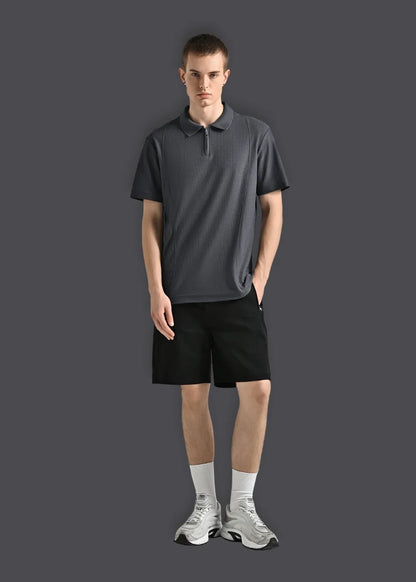 Áo Thun Polo Mesh Jacquard Thoáng Khí The Weekend 032 Xám Đậm - YaMe.vn