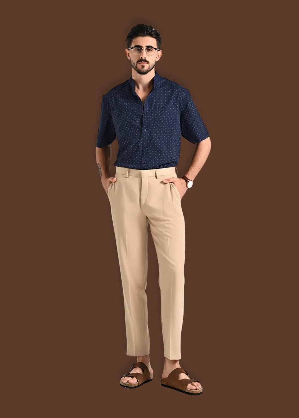 Áo Sơ Mi Tay Ngắn Siêu Mịn Seventy Seven 54 Xanh Dương Đậm - YaMe.vn