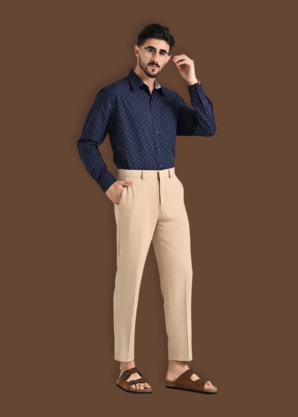 Áo Sơ Mi Tay Dài Siêu Mịn Seventy Seven 52 Xanh Dương Đậm - YaMe.vn