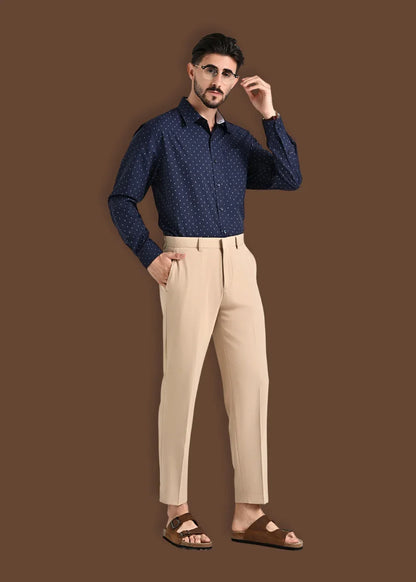 Áo Sơ Mi Tay Dài Siêu Mịn Seventy Seven 52 Xanh Dương Đậm - YaMe.vn