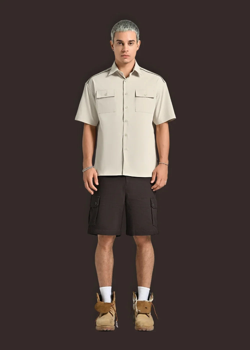 Áo Sơ Mi Tay Ngắn Nhẹ Thoáng Mát The Weekend 036 Be - YaMe.vn