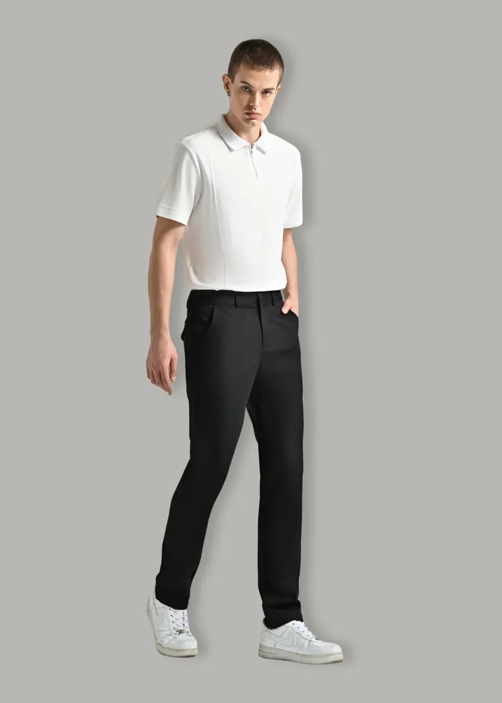 Quần Kaki Basic Mềm Mịn Non Branded 50 Đen - YaMe.vn