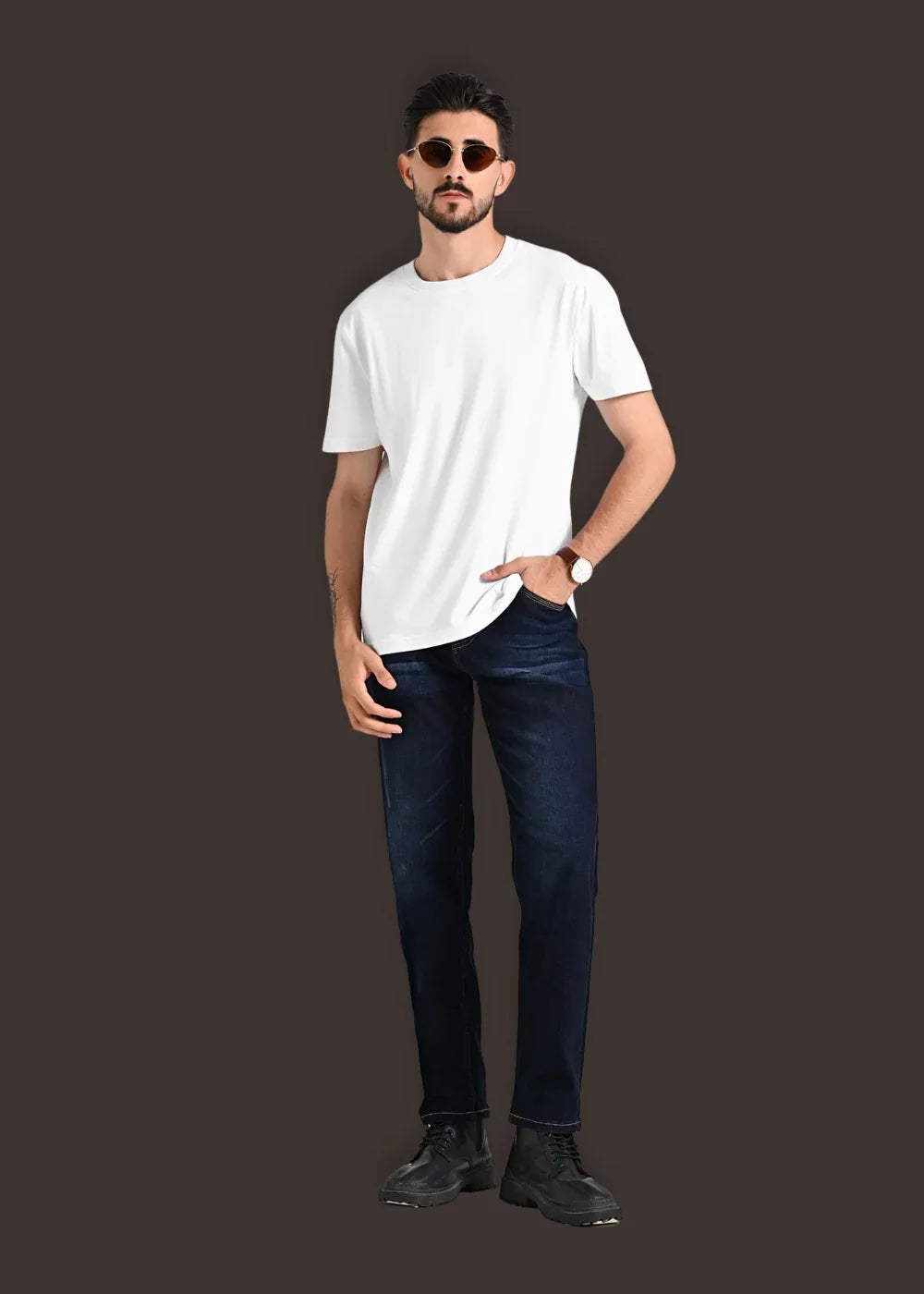 Áo Thun Slim Fit Co Giãn Non Branded 47 Trắng - YaMe.vn