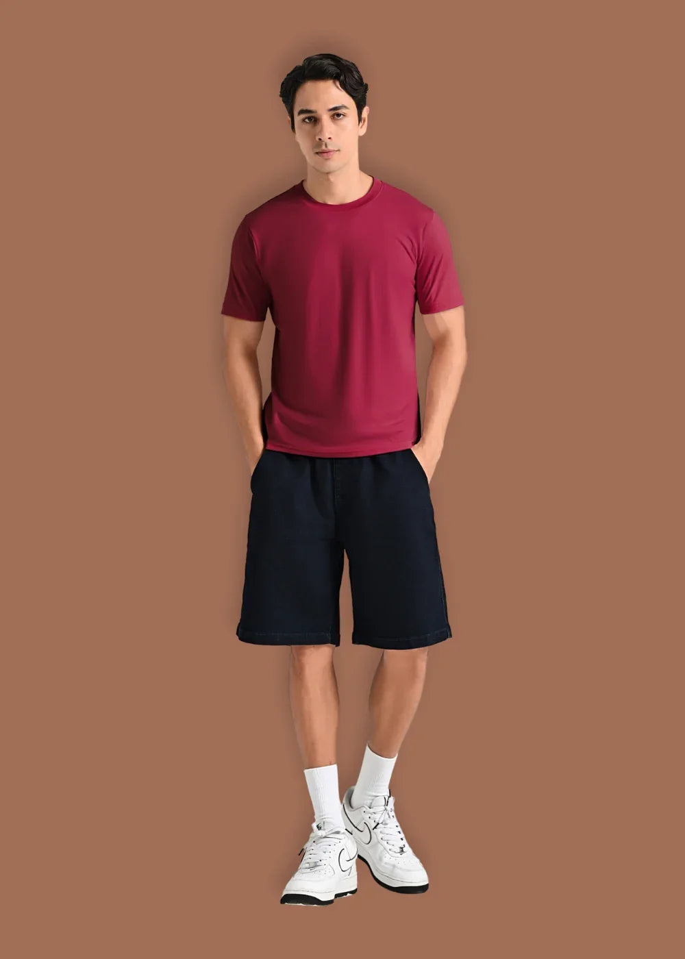 Áo Thun Slim Fit Co Giãn Non Branded 47 Đỏ - YaMe.vn