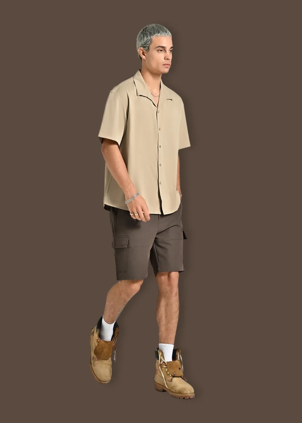 Quần Short Cargo Ít Nhăn No Style M216 Nâu - YaMe.vn