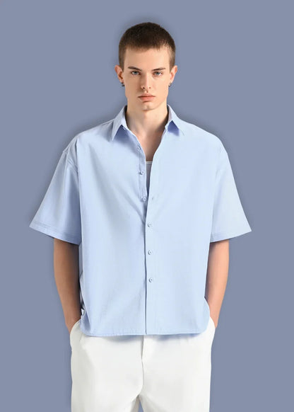 Áo Sơ Mi Tay Ngắn Thoáng Khí Ít Nhăn The Weekend 029 Xanh Dương - YaMe.vn