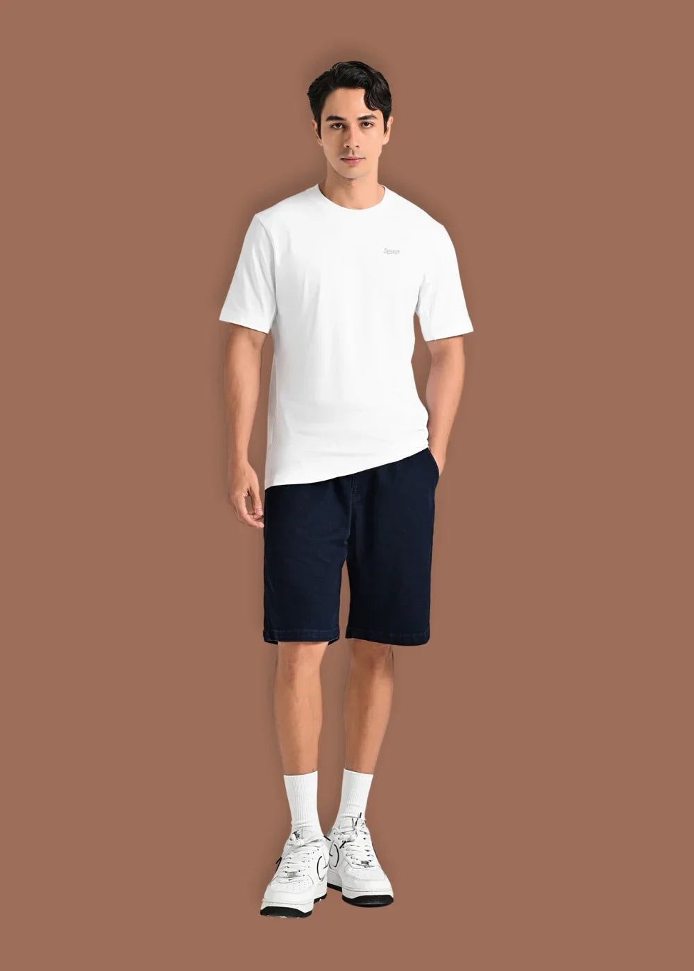 Quần Short Jean Lưng Thun Dễ Chịu The Original M041 Xanh Dương Đậm - YaMe.vn