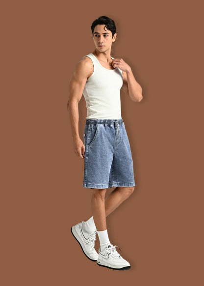 Quần Short Jean Lưng Thun Dễ Chịu The Original M041 Xanh Dương - YaMe.vn