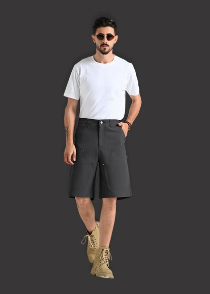 Quần Jean Short Loose Fit Nhiều Túi Multi-Color Jean 013 Đen - YaMe.vn