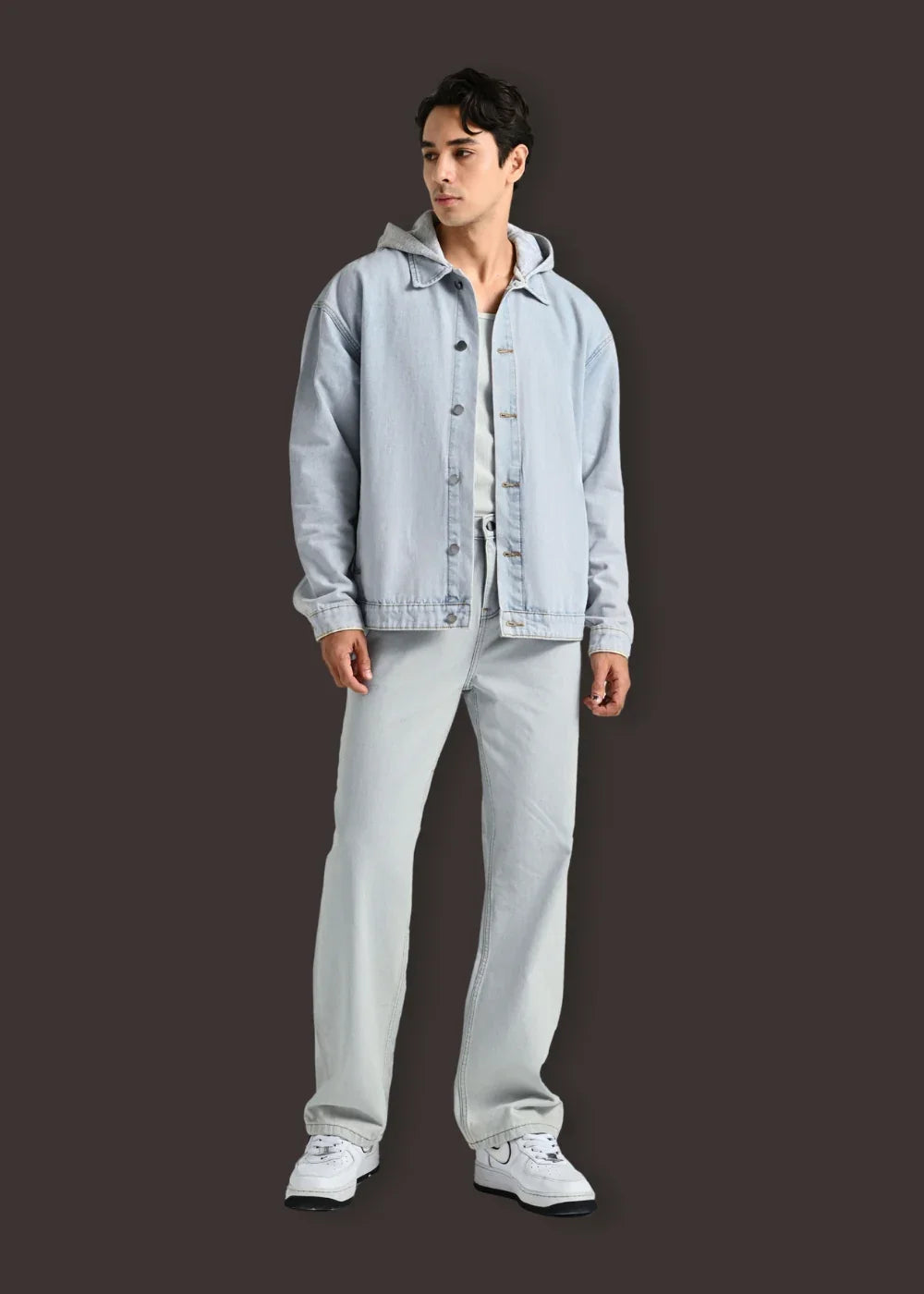 Áo Khoác Jean Phối Nón The Original 039 Xanh Dương Nhạt - YaMe.vn