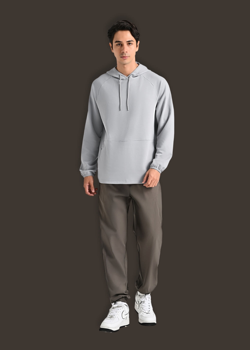 Áo Khoác Hoodie Mịn Mát Ít Nhăn The Minimalist 024 Xám Nhạt