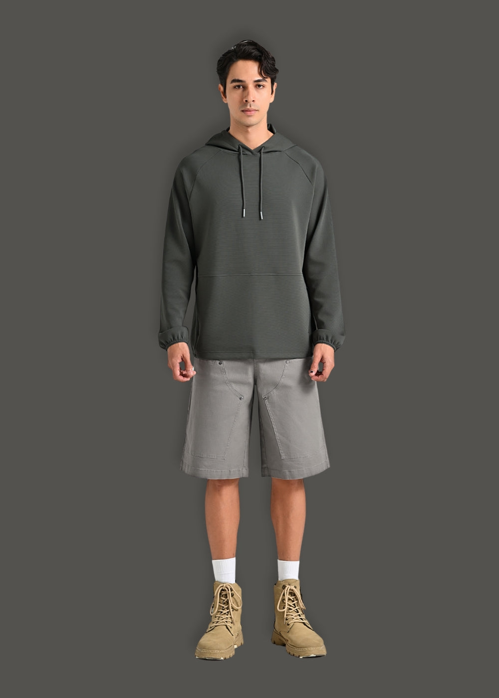 Áo Khoác Hoodie Mịn Mát Ít Nhăn The Minimalist 024 Xanh Lá Đậm
