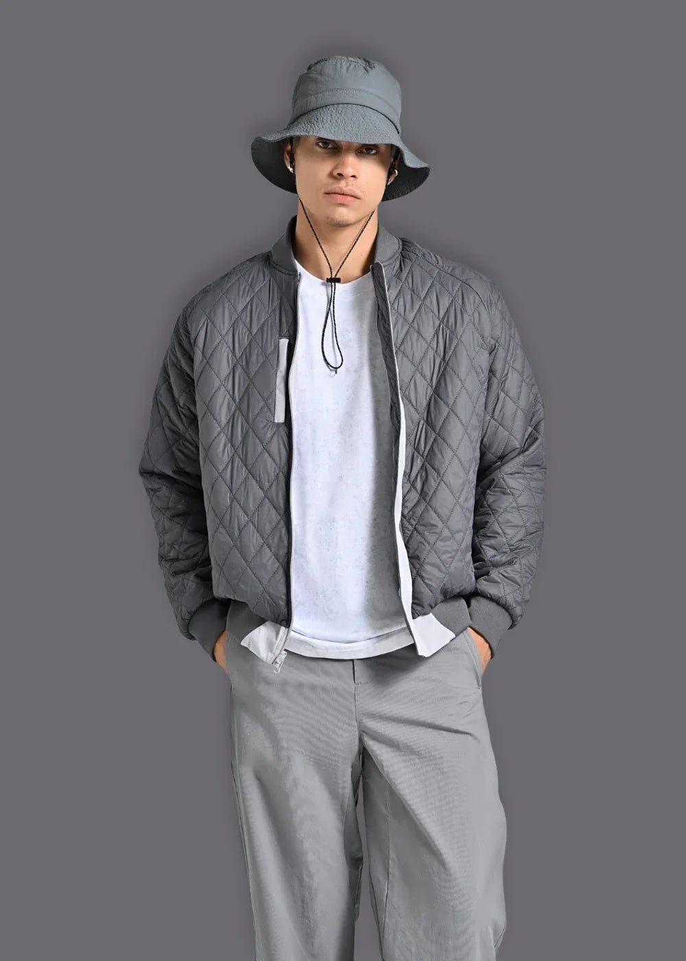 Áo Khoác Bomber Thông Minh 2 In 1 The Weekend 004 Xám Nhạt - YaMe.vn