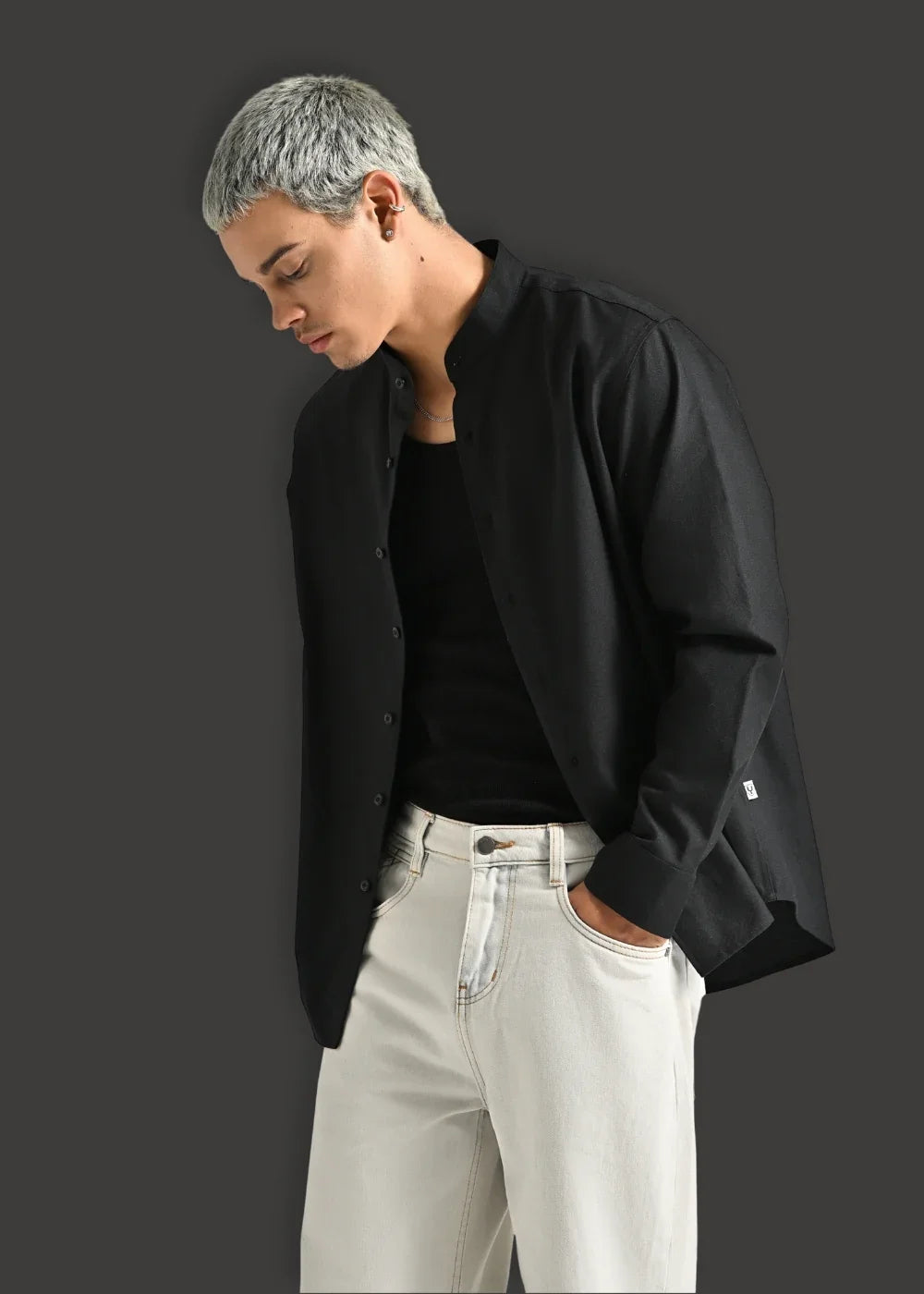 Áo Khoác Sơ Mi Thoáng Khí Ngăn Mùi No Style M215 Đen - YaMe.vn