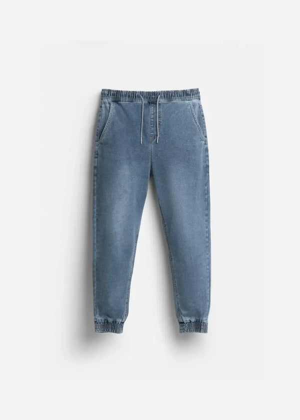Quần Jeans Lưng Thun FlexFit™ Bo Ống Co Giãn Thoải Mái The Original 037 Màu Xanh Dương Đậm Dáng Vừa Vặn F3