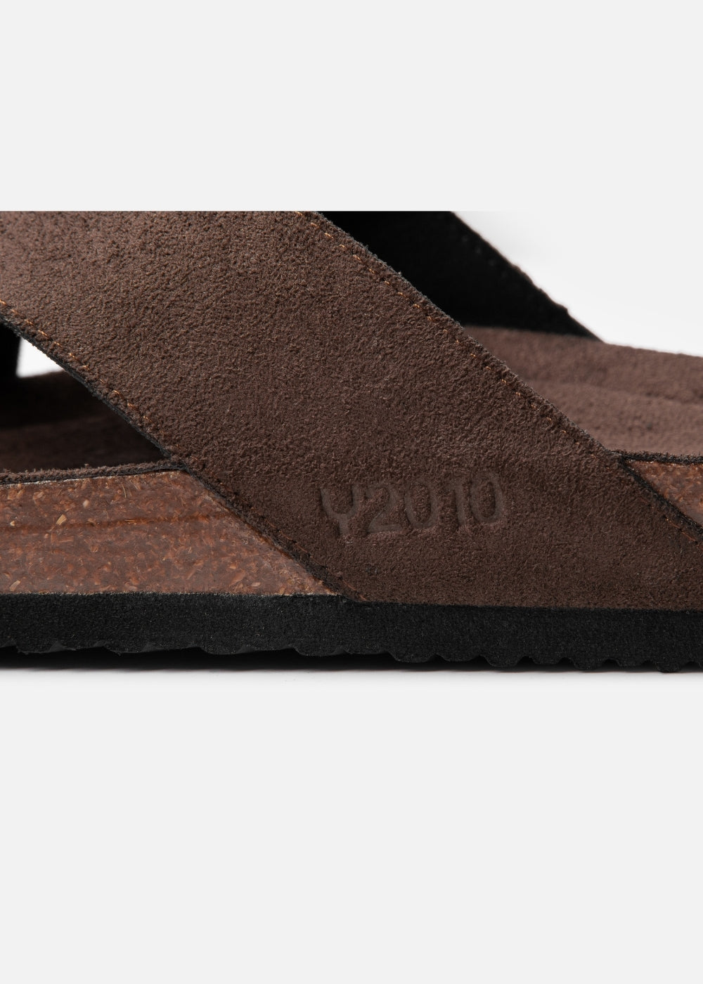 Dép Đế Trấu Two-strap Slides Vải Giả Da Mềm #Y2010 A004 Nâu Đậm