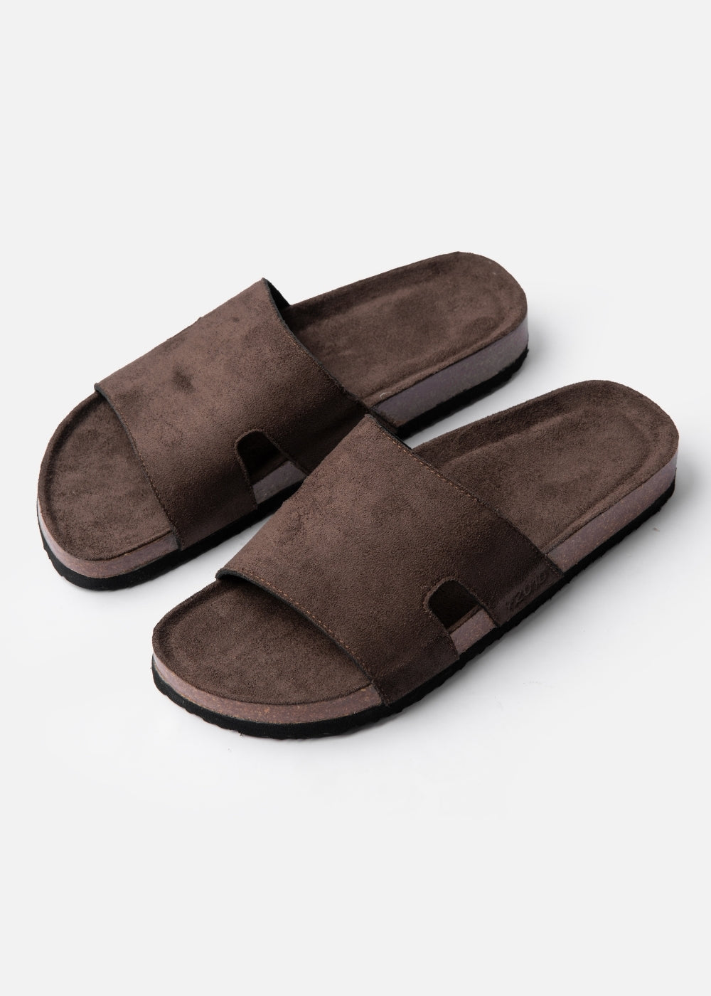 Dép Đế Trấu Slide Slipper Vải Giả Da Mềm #Y2010 A005 Nâu Đậm