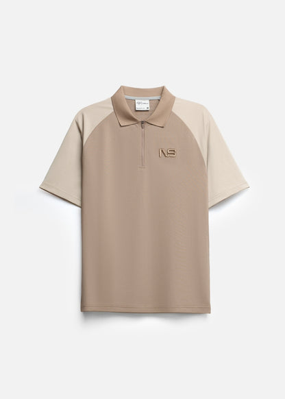 Áo Polo Raglan Pique Co Giãn No Style M218 Nâu Kem