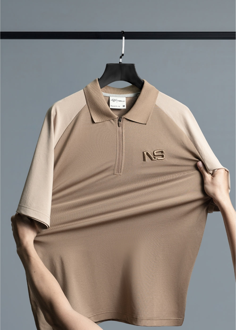 Áo Polo Raglan Pique Co Giãn No Style M218 Nâu Kem