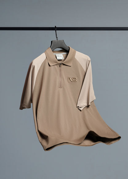 Áo Polo Raglan Pique Co Giãn No Style M218 Nâu Kem