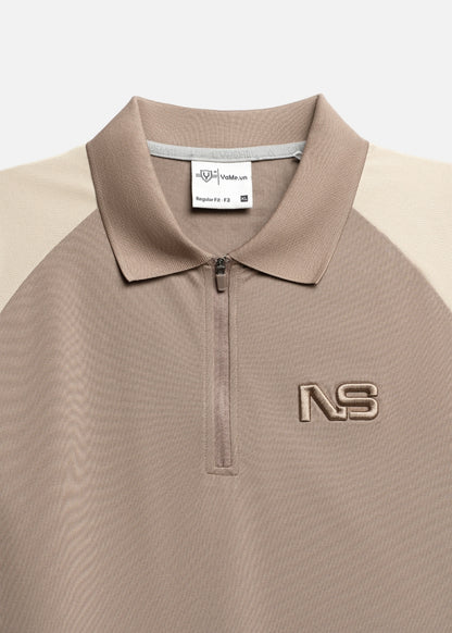 Áo Polo Raglan Pique Co Giãn No Style M218 Nâu Kem