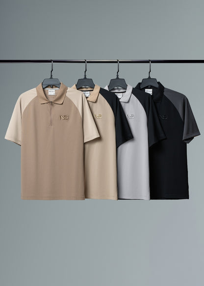 Áo Polo Raglan Pique Co Giãn No Style M218 Nâu Kem