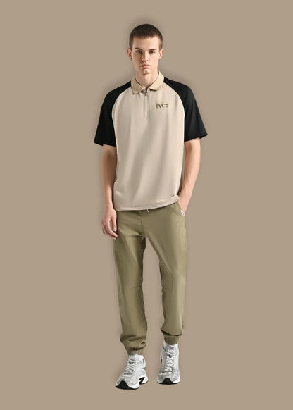 Áo Polo Raglan Pique Co Giãn No Style M218 Be Đen - YaMe.vn