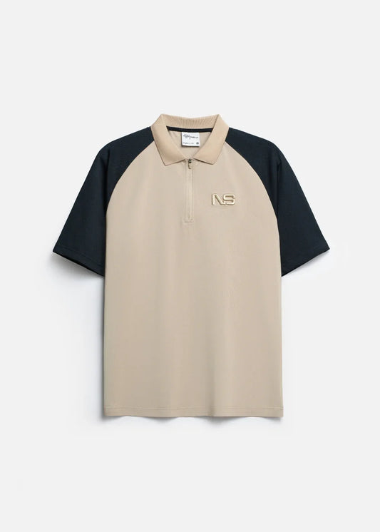 Áo Polo Raglan Pique Co Giãn No Style M218 Be Đen - YaMe.vn