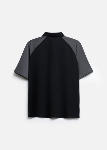 Áo Polo Raglan Pique Co Giãn No Style M218 Đen Xám