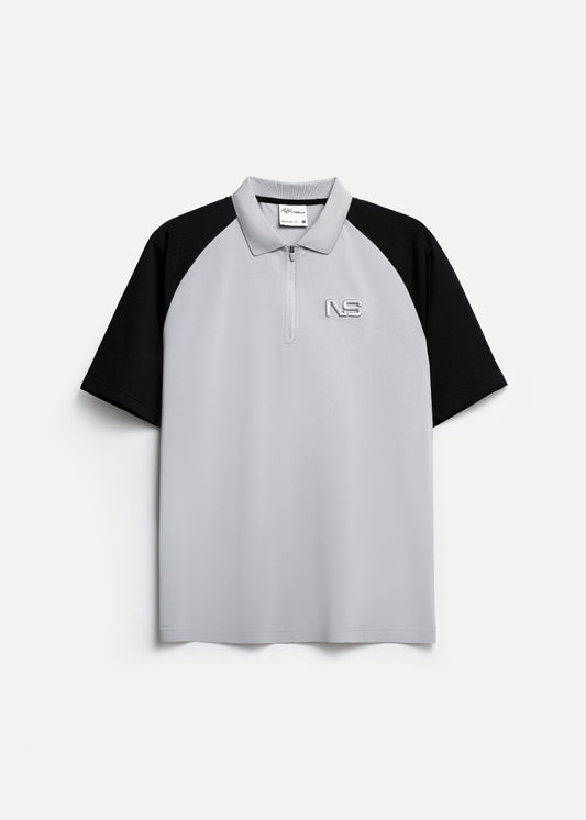 Áo Polo Raglan Pique Co Giãn No Style M218 Xám Đen