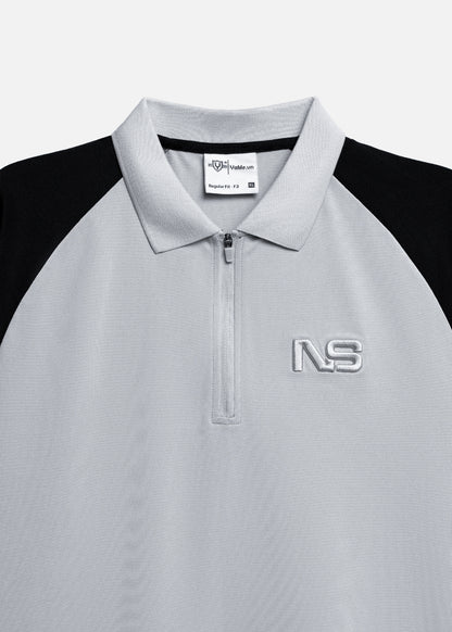 Áo Polo Raglan Pique Co Giãn No Style M218 Xám Đen