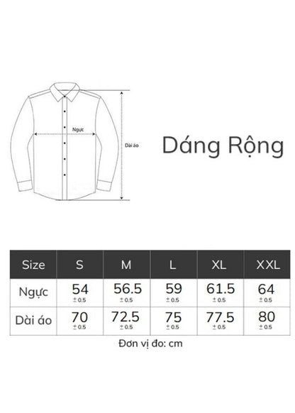 Áo Sơ Mi Jean Tay Dài Oversized The Original M051 Xanh Dương