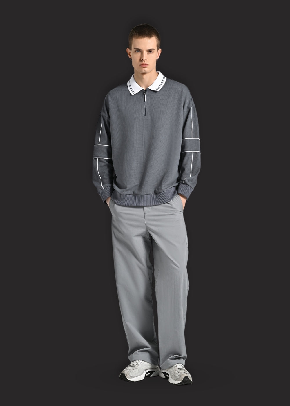 Áo Thun Tay Dài Cotna Thoáng Mát The Weekend 042 Xám Đậm