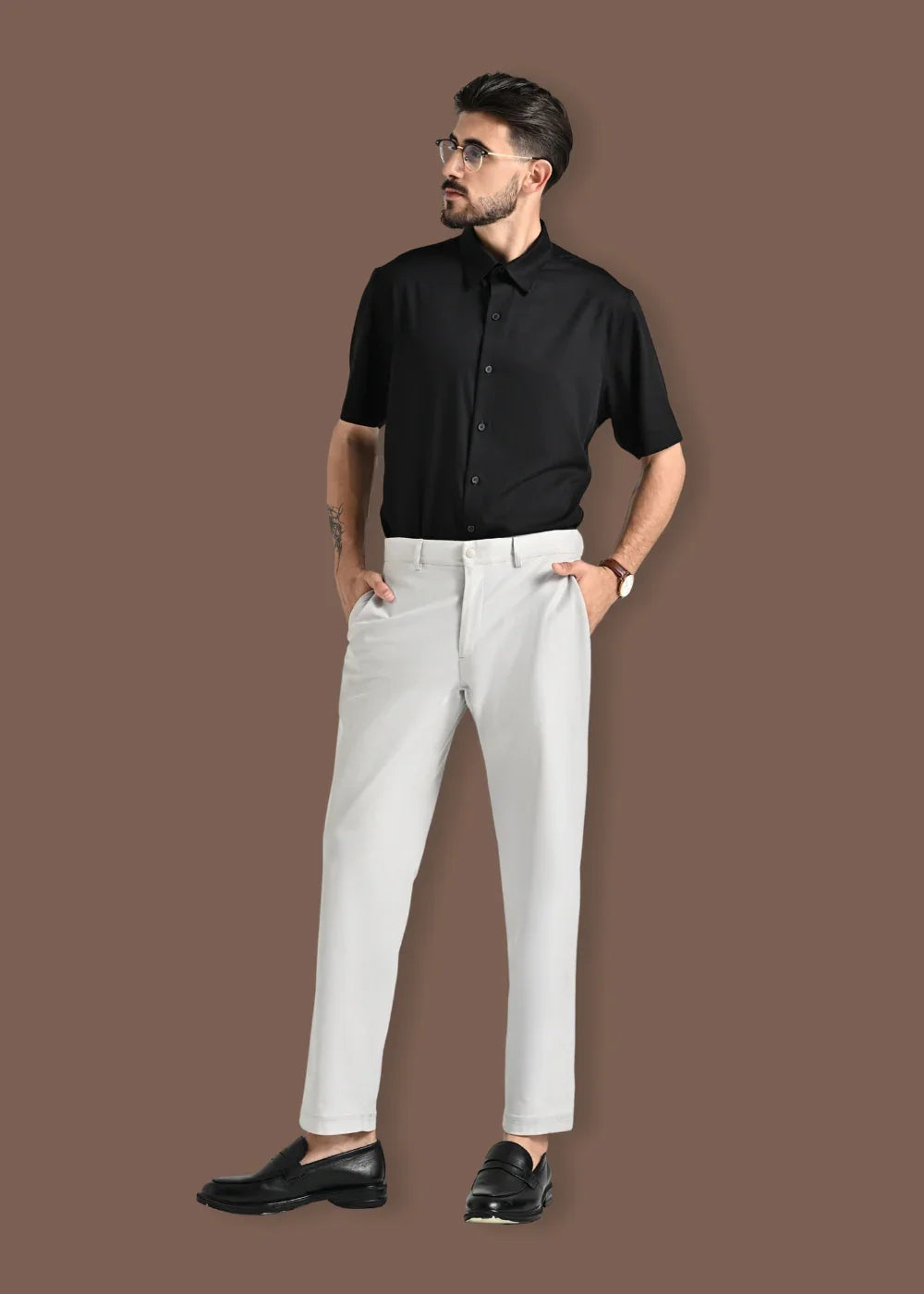 Áo Sơ Mi Tay Ngắn Vải Ngải Cứu Kháng Khuẩn The CEO 024 Đen - YaMe.vn