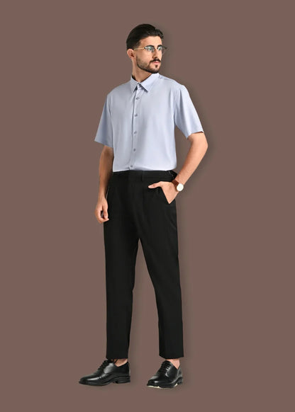 Áo Sơ Mi Tay Ngắn Vải Ngải Cứu Kháng Khuẩn The CEO 024 Xám Nhạt - YaMe.vn