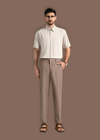 Áo Sơ Mi Tay Ngắn Vải Ngải Cứu Kháng Khuẩn The CEO 024 Be - YaMe.vn