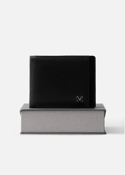 Ví Ngang Công Sở Da Ý Công Nghệ RFID Chống Trộm Tài Lộc 05 Đen - YaMe.vn