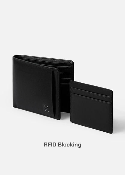 Ví Ngang Công Sở Da Ý Công Nghệ RFID Chống Trộm Tài Lộc 05 Đen - YaMe.vn