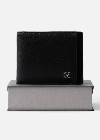 Ví Ngang Công Sở Da Ý Công Nghệ RFID Chống Trộm Tài Lộc 05 Đen