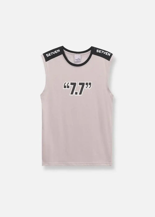 Áo Thun Tank Top AirDry™ Thoáng Khí Nhanh Khô Seventy Seven 014 Màu Nâu Nhạt Dáng Ôm Vừa F2