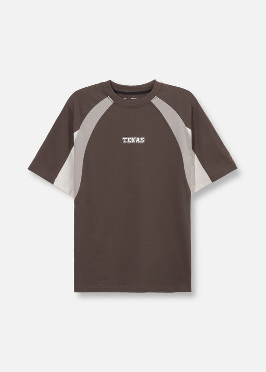 Áo Thun Tay Ngắn Cotton Phối Màu No Style M1 Nâu