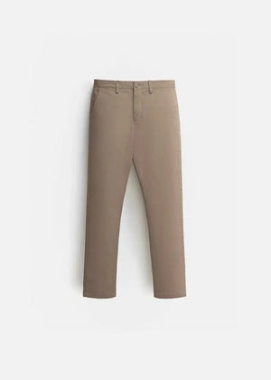 Quần Casual Slim Fit DurableTex™ Vải Kaki Ống Đứng Tôn Dáng The Minimalist 023 Màu Nâu Dáng Ôm Vừa F2