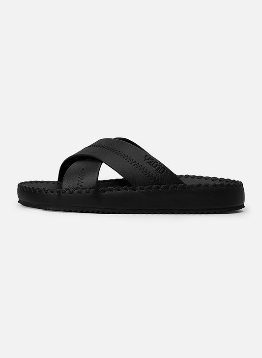 Dép Đế Cao Two-strap Slides #Y2010 02 Đen