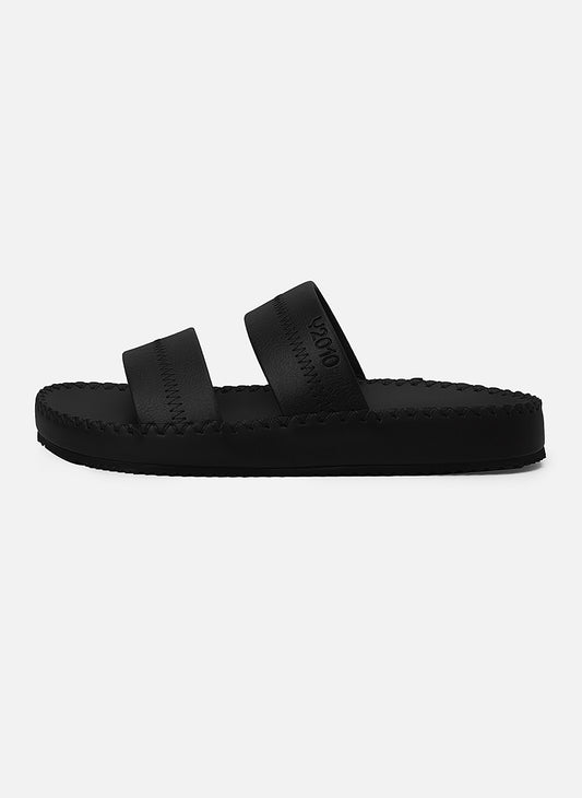 Dép Đế Cao Two-strap Slides #Y2010 03 Đen