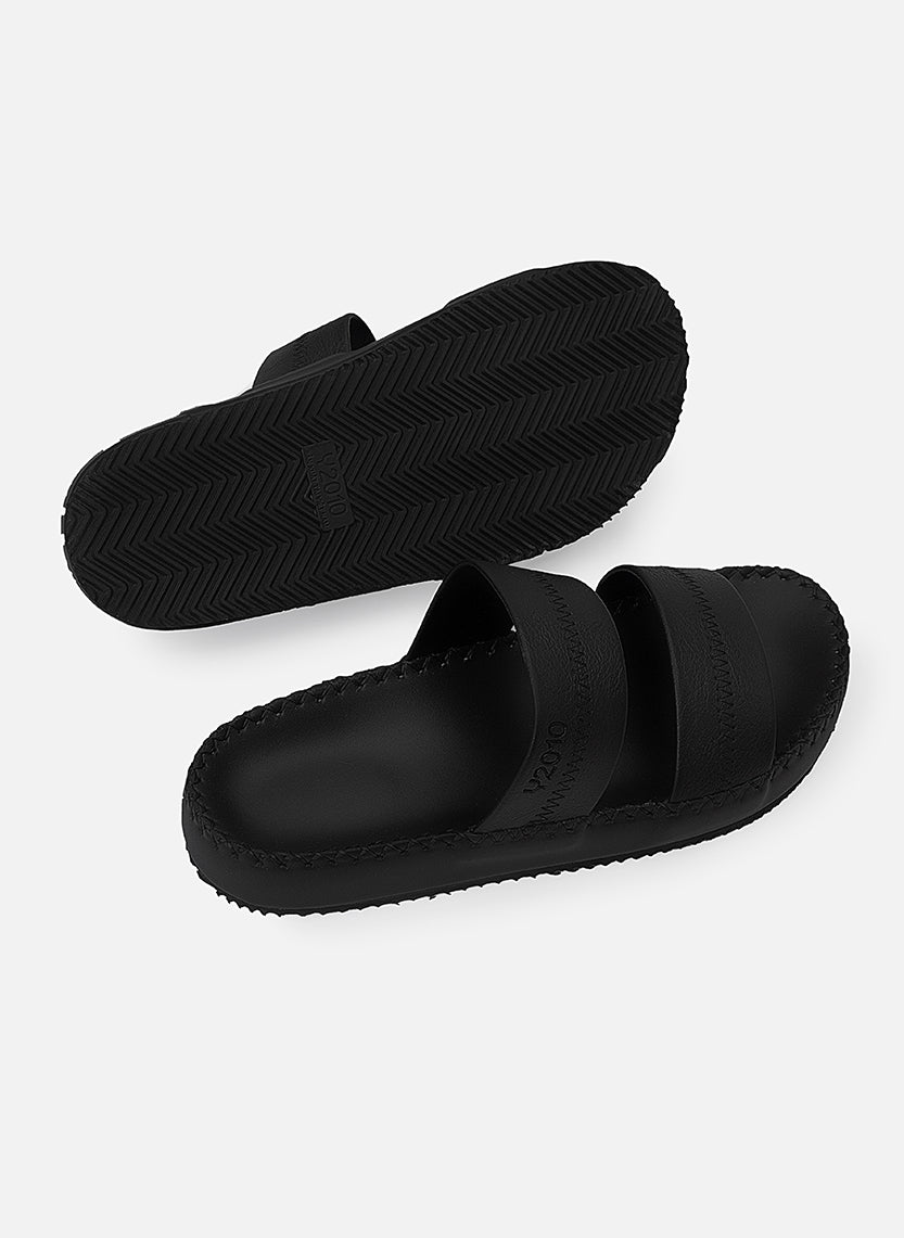 Dép Đế Cao Two-strap Slides #Y2010 03 Đen