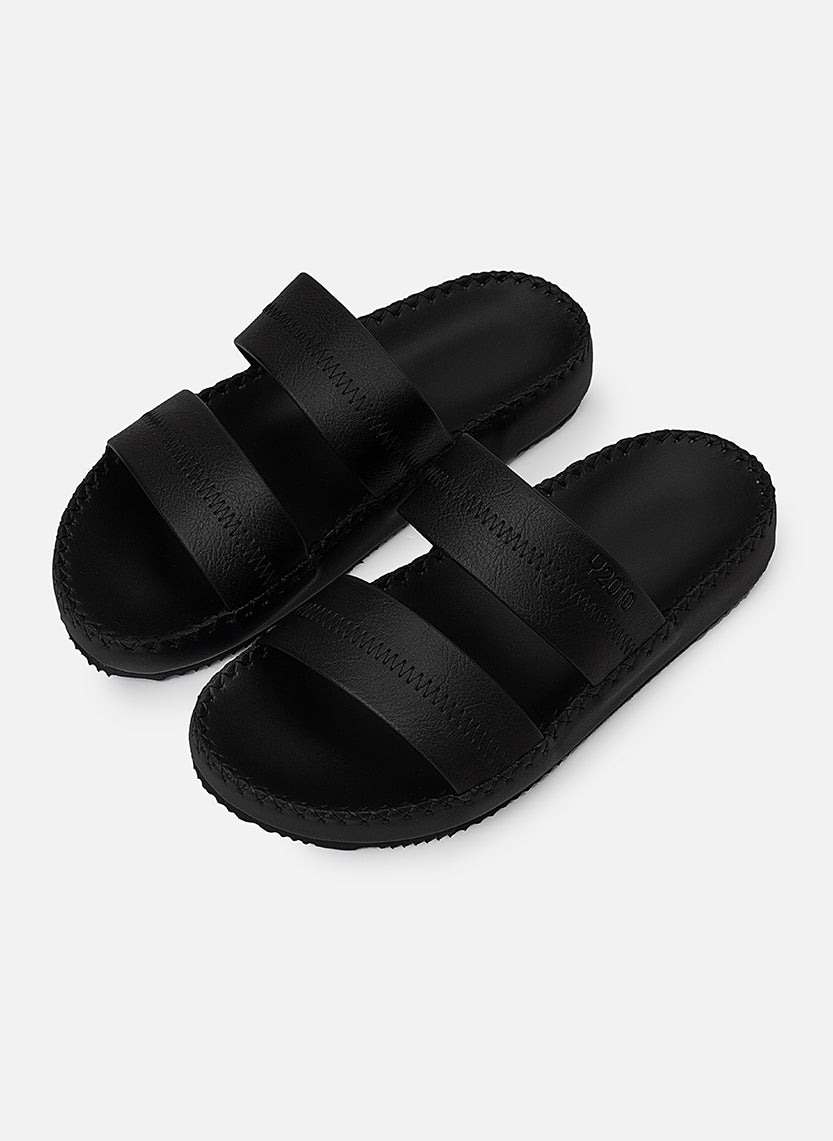 Dép Đế Cao Two-strap Slides #Y2010 03 Đen