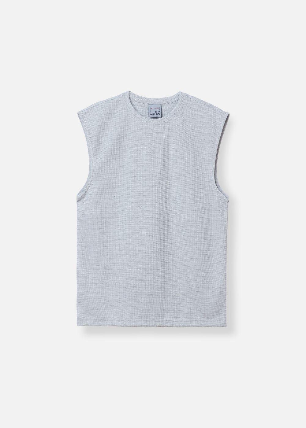 Áo Thun 3 Lỗ Waffle Non Branded 02 Xám Nhạt - YaMe.vn