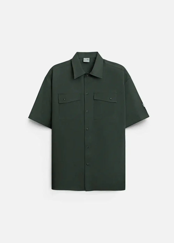 Áo Sơ Mi Tay Ngắn "Break The Rules" The No Style 150 Màu Xanh Lá Đậm Dáng Rộng Rãi F4