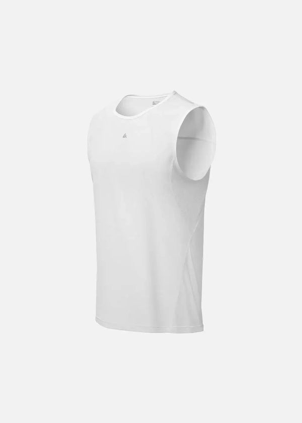 Áo Thun Tank Top FlexFit™ Co Giãn Thoát Nhiệt The Trainer 011 Màu Trắng Dáng Thể Thao F1