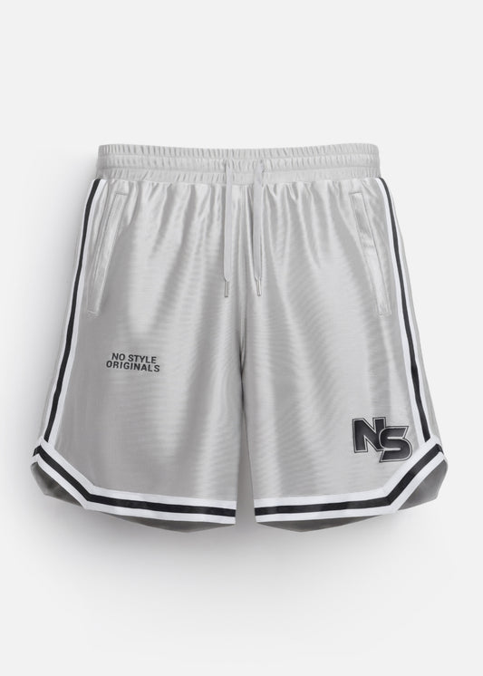 Quần Short Thun Vải Shiny Ít Nhăn No Style M157 Xám Trắng